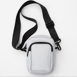 AE Gray Reflective Sling Bag – Adjustable Strap, Streetwear Style